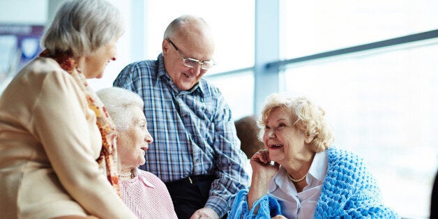 Group of senior friends chatting