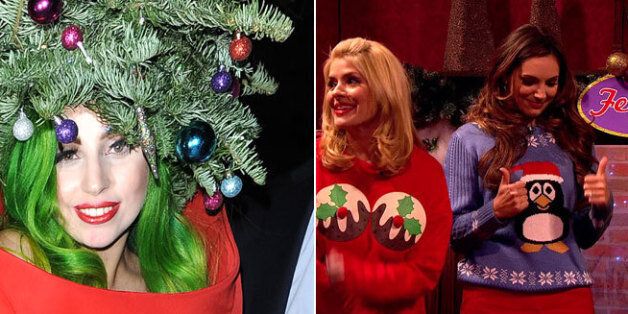 Celebrities dressed as Santa