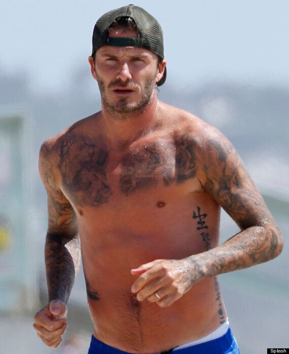 David Beckham Shows Off New Chest Tattoo On California Beach (PICTURES