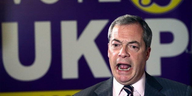 ROCHESTER, ENGLAND - NOVEMBER 21: United Kingdom Independence Party (UKIP) leader Nigel Farage speaks during an interview in the UKIP office on November 21, 2014 in Rochester, England. UKIP now has a second elected MP at Westminster after Mark Reckless won the Rochester and Strood by-election. (Photo by Carl Court/Getty Images)