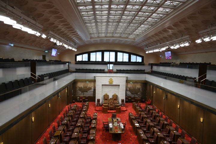 The Senate of Canada building and Senate Chamber are pictured in Ottawa on Feb. 18, 2019.