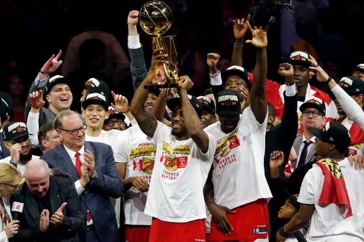 Serge Ibaka Celebrated the Toronto Raptors's Championship Win in