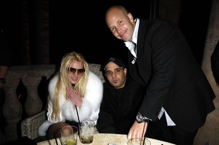 Lufti (middle) with Britney and designer Ole Lynggaard in December 2007