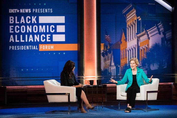 Sen. Elizabeth Warren (D-Mass.) was the only candidate who drew a standing ovation at a presidential forum in Charleston, South Carolina, on Saturday.