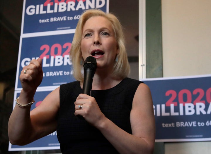 Democratic Presidential candidate Sen. Kirsten Gillibrand, D-NY, speaks at a campaign event, Friday, June 14, 2019, in Frankl
