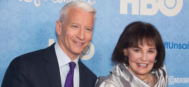 In this April 4, 2016, file photo, CNN anchor Anderson Cooper and Gloria Vanderbilt attend the premiere of "Nothing Left Unsaid" at the Time Warner Center in New York. Vanderbilt died Monday at 95.