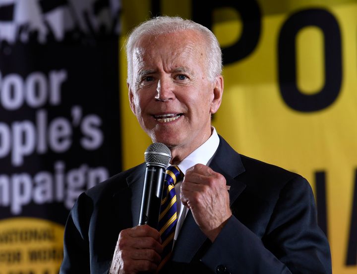 Democratic presidential candidate and former Vice President Joe Biden speaks at the Poor People's Moral Action Congress presidential forum in Washington, D.C., on June 17, 2019.