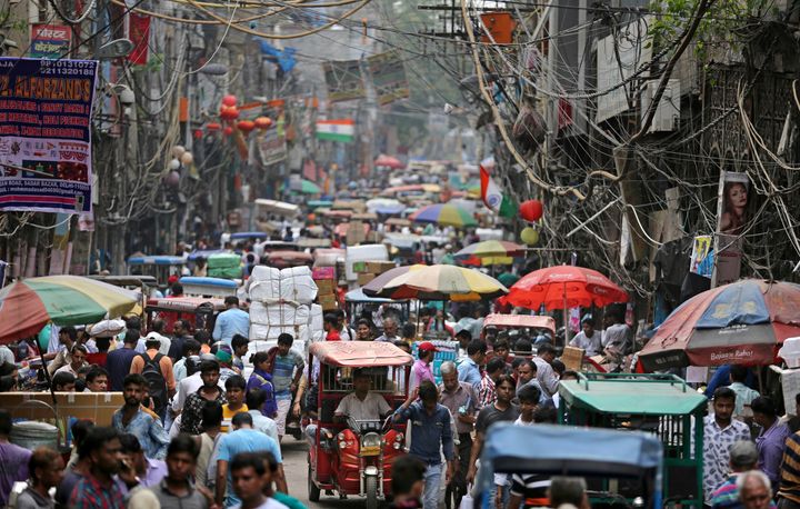 A market place in New Delhi, India. The country is among nine that will be responsible for more than half the projected population growth between now and 2050.