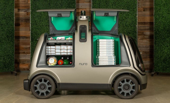 A Nuro delivery vehicle, pictured in a handout from the company.