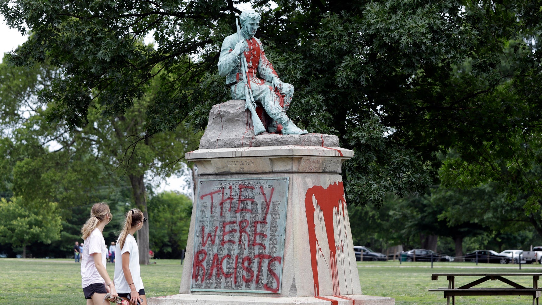 Confederate War Monument Vandalized To Read 'They Were Racists' | HuffPost
