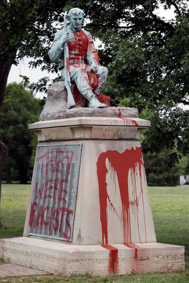 Confederate War Monument Vandalized To Read 'They Were Racists ...