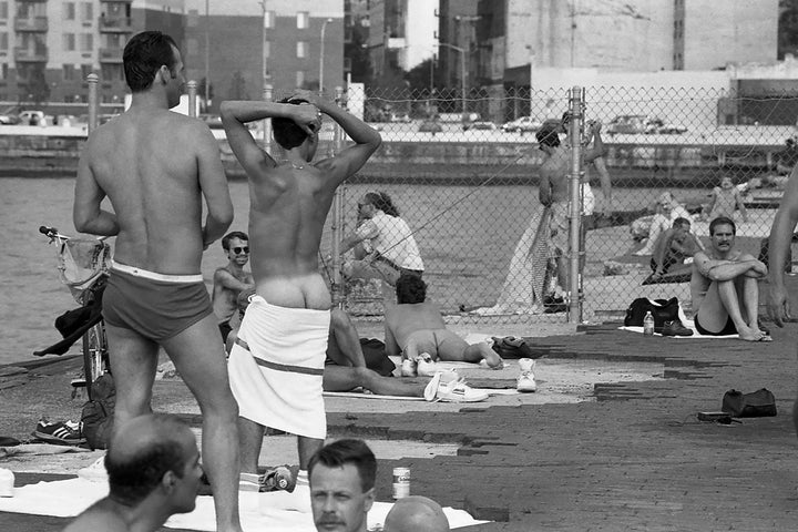 Stanley Stellar uses his camera to capture many aspects of gay life, including the congregation of men at the piers on Manhattan's West Side.