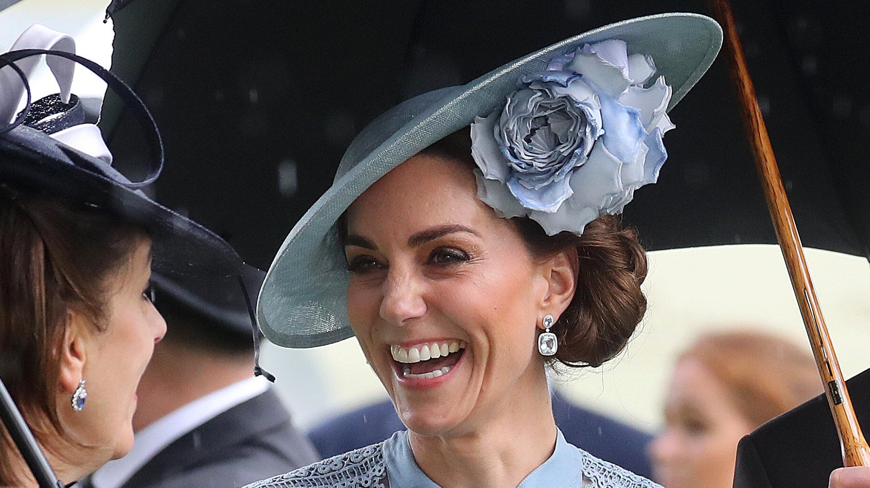 kate middleton blue dress ascot Kate Middleton Light Blue Voile Lace Midi Dress Ascot Wedding Occasion opalroyaleclothing