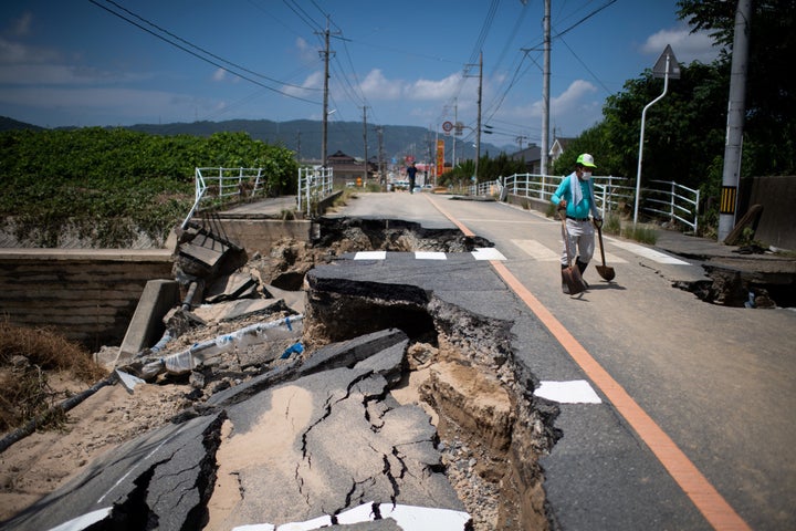 洪水の後 2018年7月、岡山