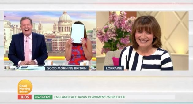 Lorraine laughs off Piers' comments