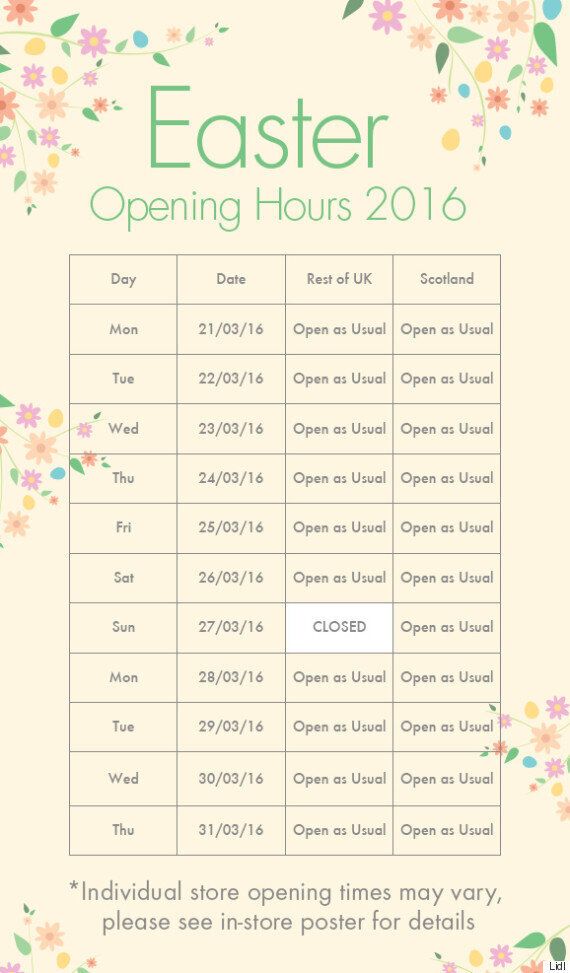 Asda Easter 2016 Opening Hours Plus Tesco Sainsbury S Lidl Aldi And Diy Stores Huffpost Uk