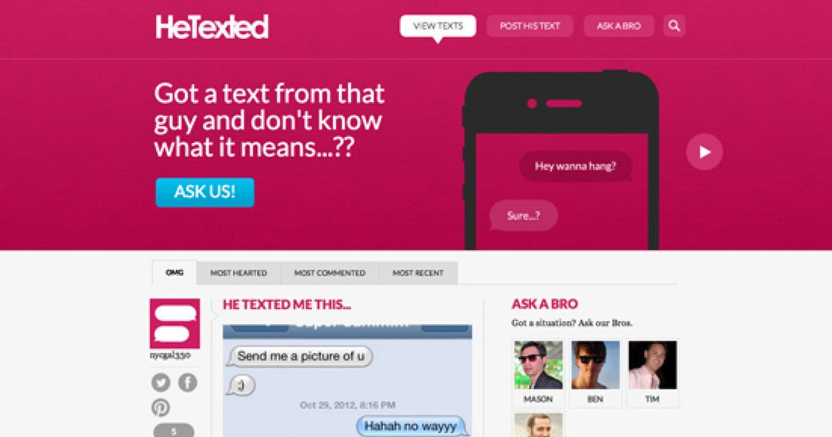 Hetexted Website Decodes Dating Texts And Messages Pictures