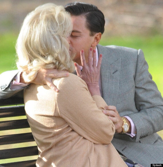 Leonardo DiCaprio Kisses Joanna Lumley On The Set Of 'The Wolf Of Wall(01)
