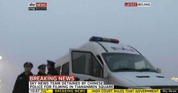 WATCH: Sky News reporter Mark Stone detained live on air by