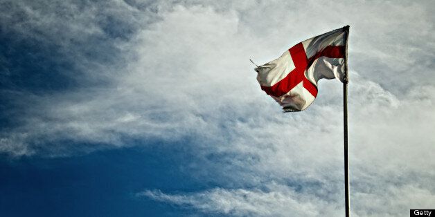 St George Cross Flag. Blackpool, England. UK