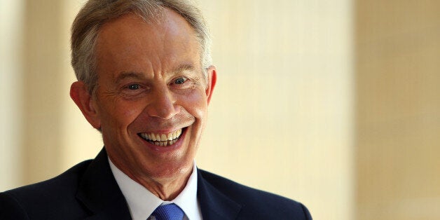 Tony Blair, former U.K. prime minister, reacts during an interview at the Myanmar International Convention Center during the World Economic Forum on East Asia in Naypyidaw, Myanmar, on Friday, June 7, 2013. Unilever and Coca Cola Co. are among attendees at the three-day World Economic Forum on East Asia hosted by Myanmar this week. Photographer: Dario Pignatelli/Bloomberg via Getty Images