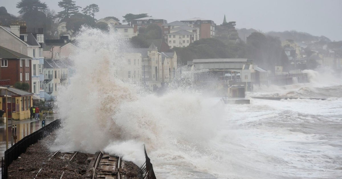 Dawlish Railway Line Destroyed By Violent Storm And Huge Waves ...