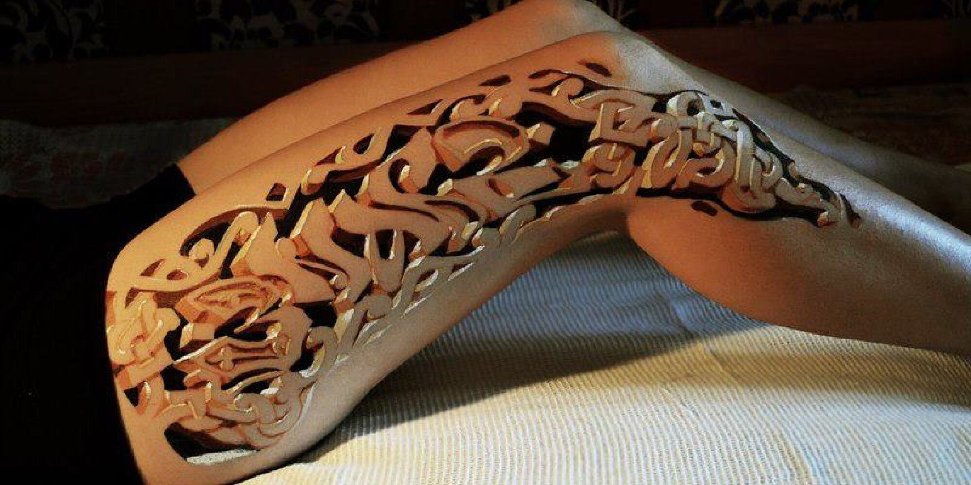 Wood style leg tattoo | Best 3d tattoos, 3d tattoo, Incredible tattoos