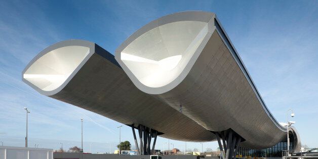 Slough Bus Station, Bluur Architects, Slough, 2011, Approach From Town Centre, Bblur Architecture, United Kingdom, Architect, . (Photo by View Pictures/UIG via Getty Images)