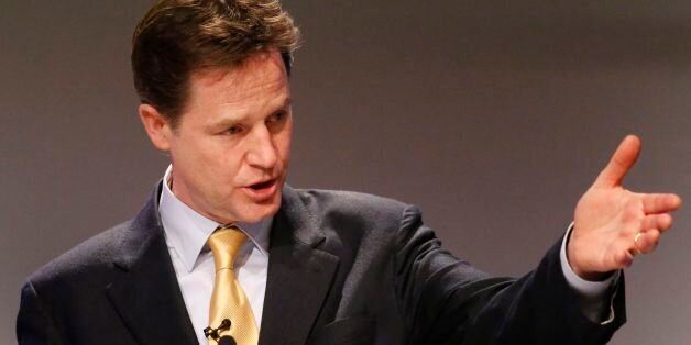 Deputy Prime Minister Nick Clegg addresses the Scottish Liberal Democrats spring conference at the Aberdeen Exhibition and Conference Centre in Scotland.