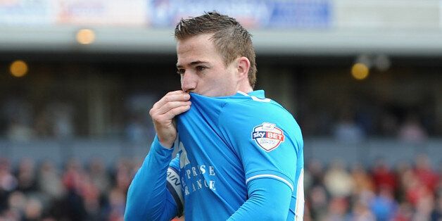 BARNSLEY, ENGLAND - APRIL 19: Ross McCormack of Leeds United celebrates scoring his team's first goal during the Sky Bet Championship match between Barnsley and Leeds United at Oakwell on April 19, 2014 in Barnsley, England, (Photo by Tony Marshall/Getty Images)