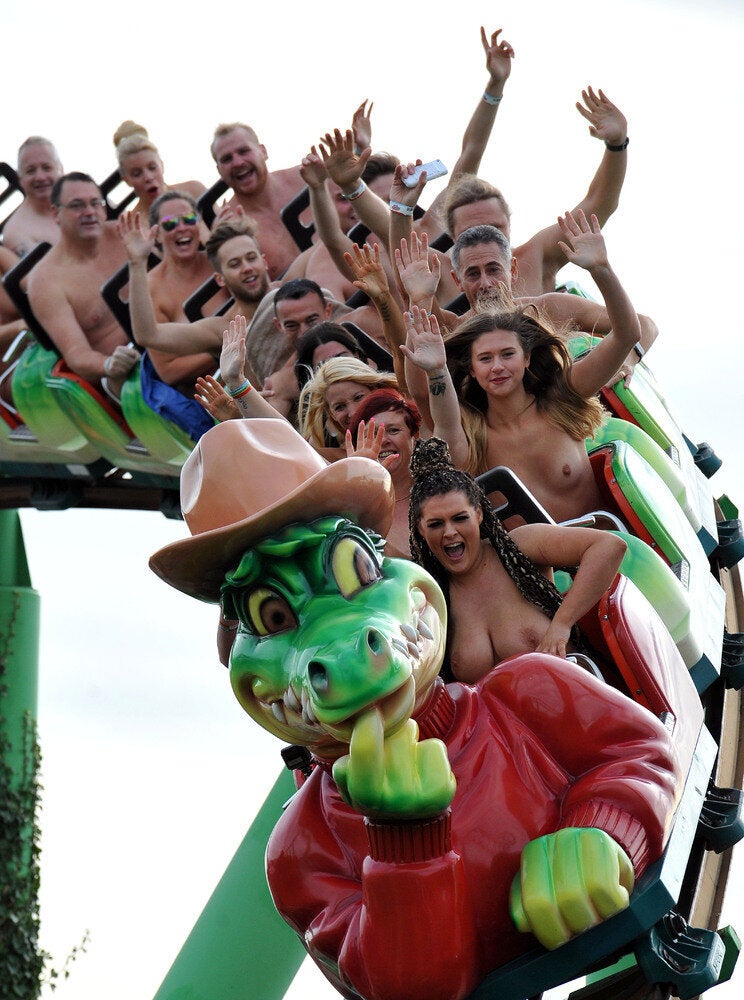 Naked Rollercoaster Riders Raise Money For Cancer Whilst