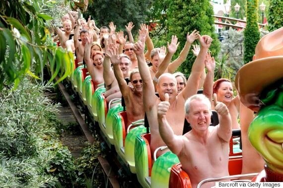 Naked Rollercoaster Riders Raise Money For Cancer Whilst