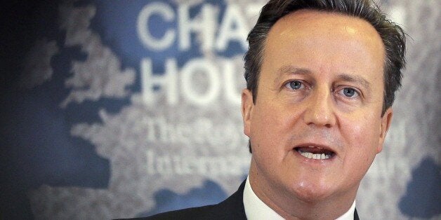 British Prime Minister David Cameron stands in front of a map of Europe as he delivers his EU membership speech at Chatham House in central London on November 10, 2015, where he outlined his proposed plan for changes to Britain's EU membership