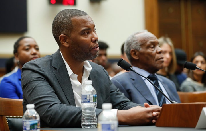 Writer Ta-Nehisi Coates delivers remarks before a House panel on Wednesday.