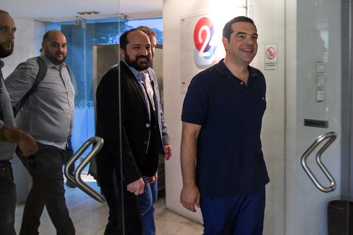 Ο πρωθυπουργός και Πρόεδρος του ΣΥΡΙΖΑ Αλέξης Τσίπρας στα γραφεία της 24MEDIA