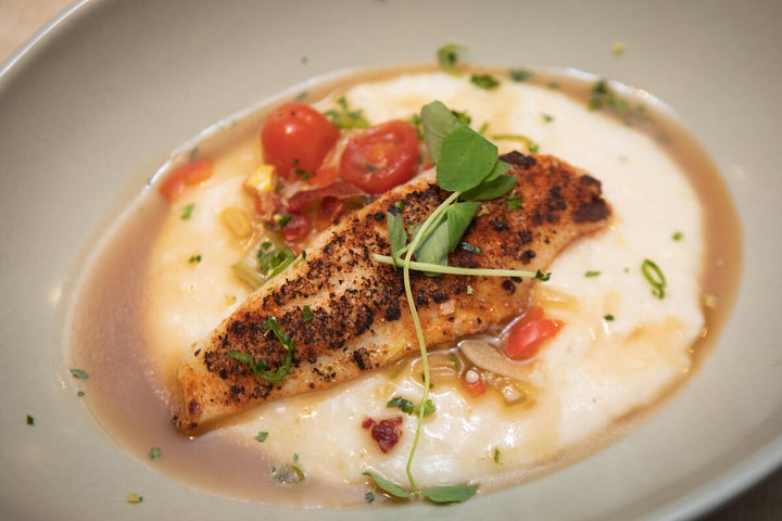 Catfish with grits and red eye gravy.