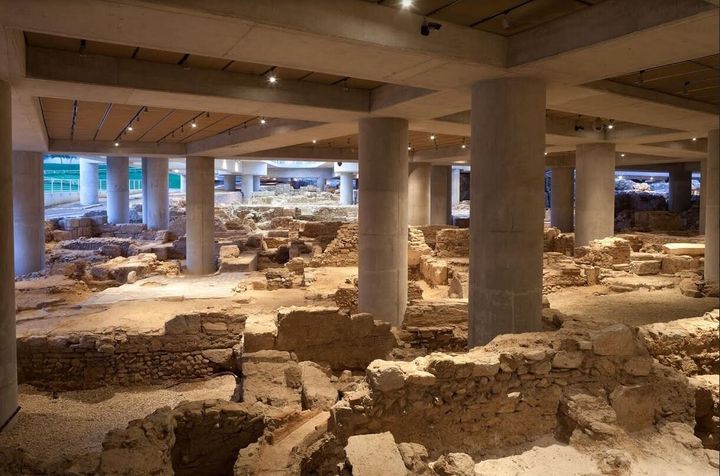 Άποψη της αρχαιολογικής ανασκαφής στη βάση του Μουσείου