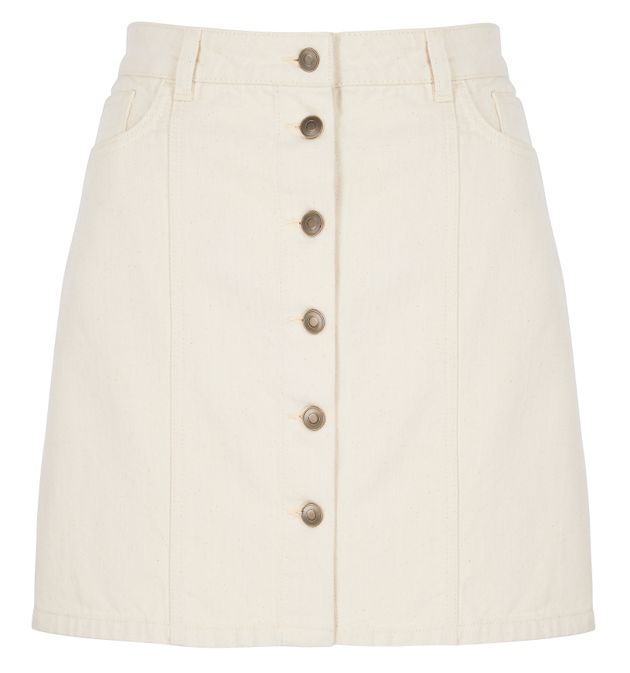 Holly Willoughby's M&S Edit: Ecru Skirt With Buttons