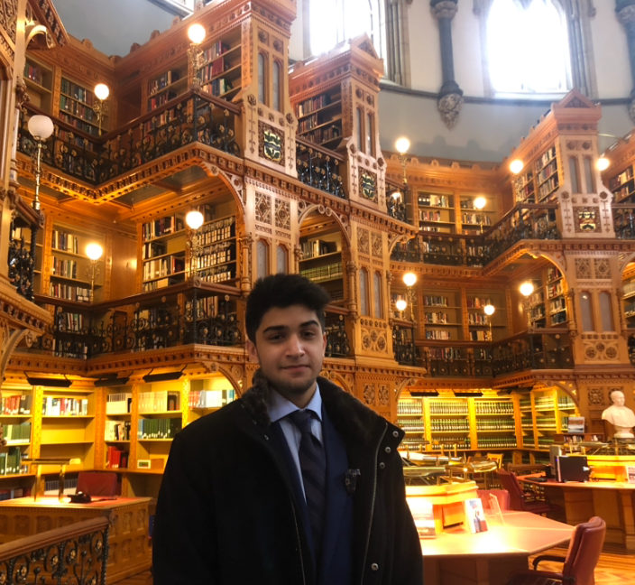 Issa Ahmed, a 16-year-old student and member of No Fly List Kids, is photographed at the Library of Parliament in Ottawa.