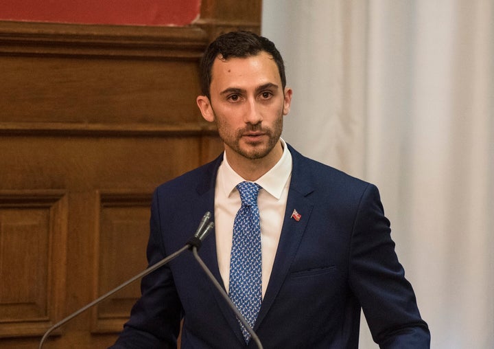 Stephen Lecce is sworn in as Ontario's minister of education at Queen's Park in Toronto on June 20, 2019.