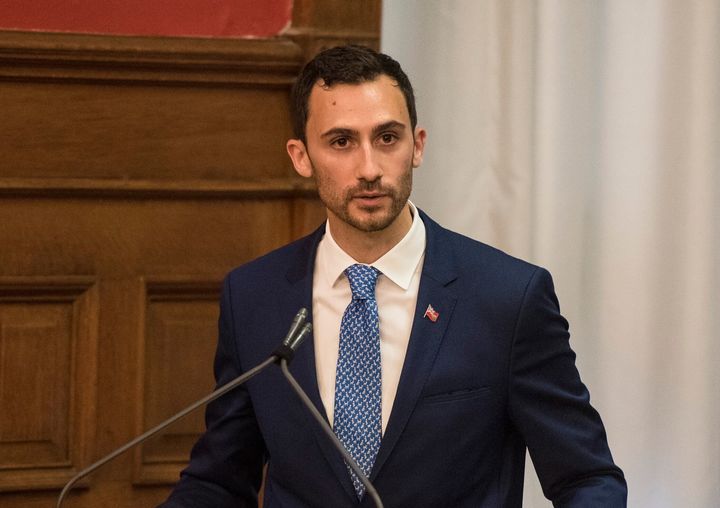 Stephen Lecce is sworn in as Ontario's minister of education at Queen's Park in Toronto on June 20, 2019. 