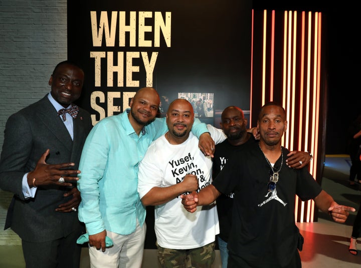 Yusef Salaam, Kevin Richardson, Raymond Santana, Anton McCray and Korey Wise attend a Netflix event for "When They See Us" at Raleigh Studios in Hollywood.