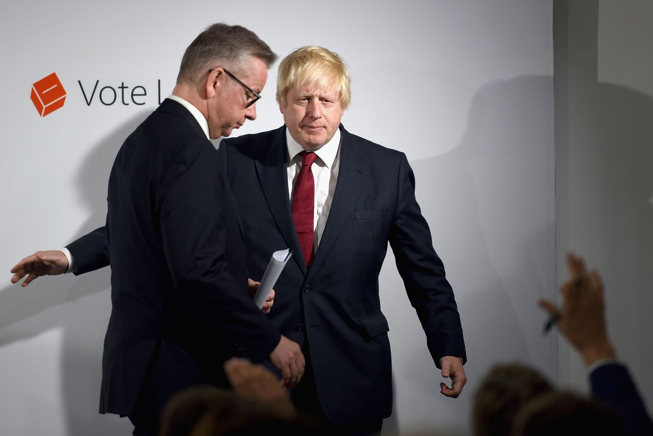 Michael Gove and Boris Johnson after their 2016 EU referendum victory