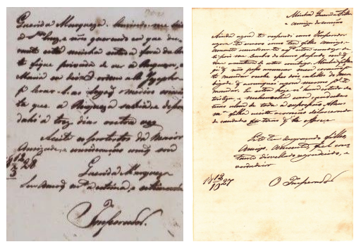 Cartas destinadas a Titília, assinadas pelo Imperador.