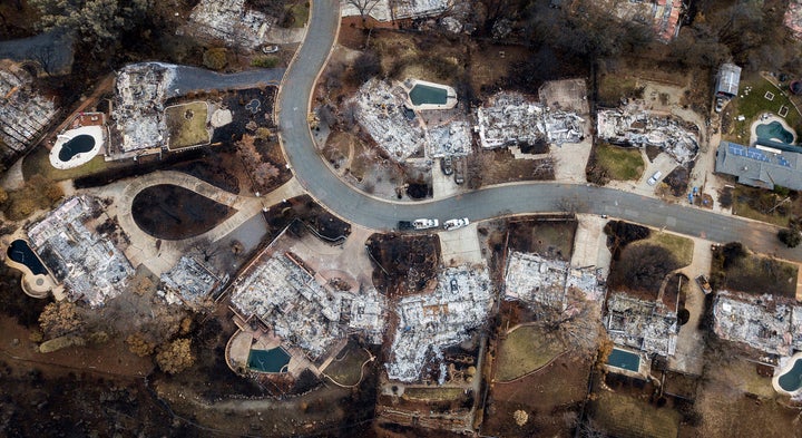 Homes leveled by the Camp Fire in Paradise, Calif. -- Dec. 3, 2018 