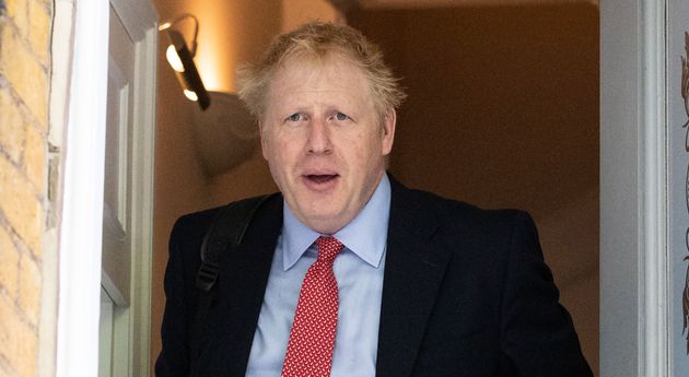 Boris Johnson quitte sa maison du sud de Londres, le 21