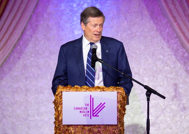 Toronto Mayor John Tory at the Eid Dinner hosted by The Canadian-Muslim Vote, in Toronto, on June 21, 2019.