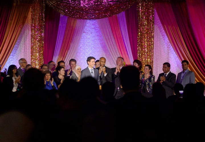 Prime Minister Justin Trudeau speaks during the Eid Dinner hosted by The Canadian-Muslim Vote, in Toronto on June 21, 2019. 