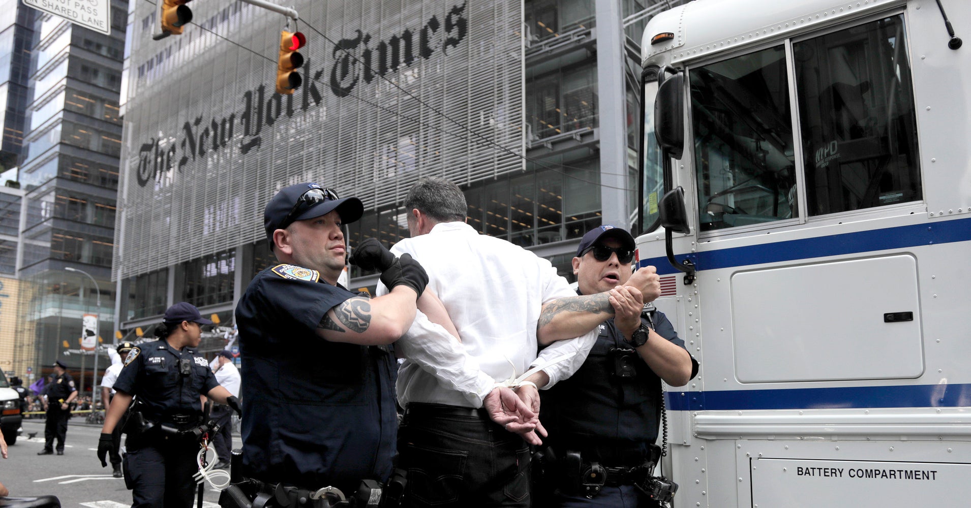 Police Arrest 70 Climate Change Protesters Outside New York Times ...