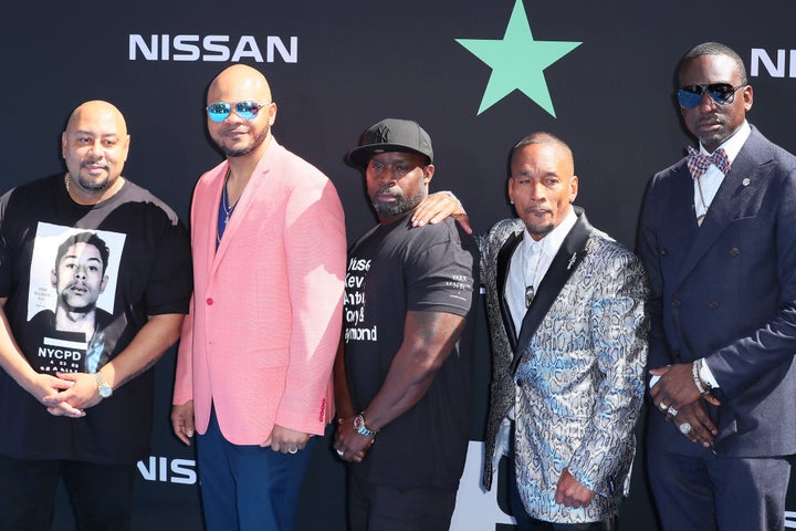 Raymond Santana Jr., Kevin Richardson, Antron McCray, Korey Wise and Yusef Salaam -- aka the Central Park Five -- attend the